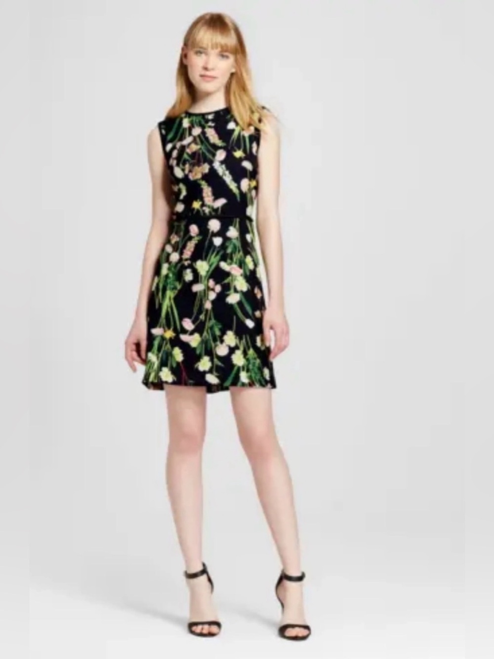 Victoria Beckham for Target Floral Sleeveless Fit & Flare Dress Women's Medium